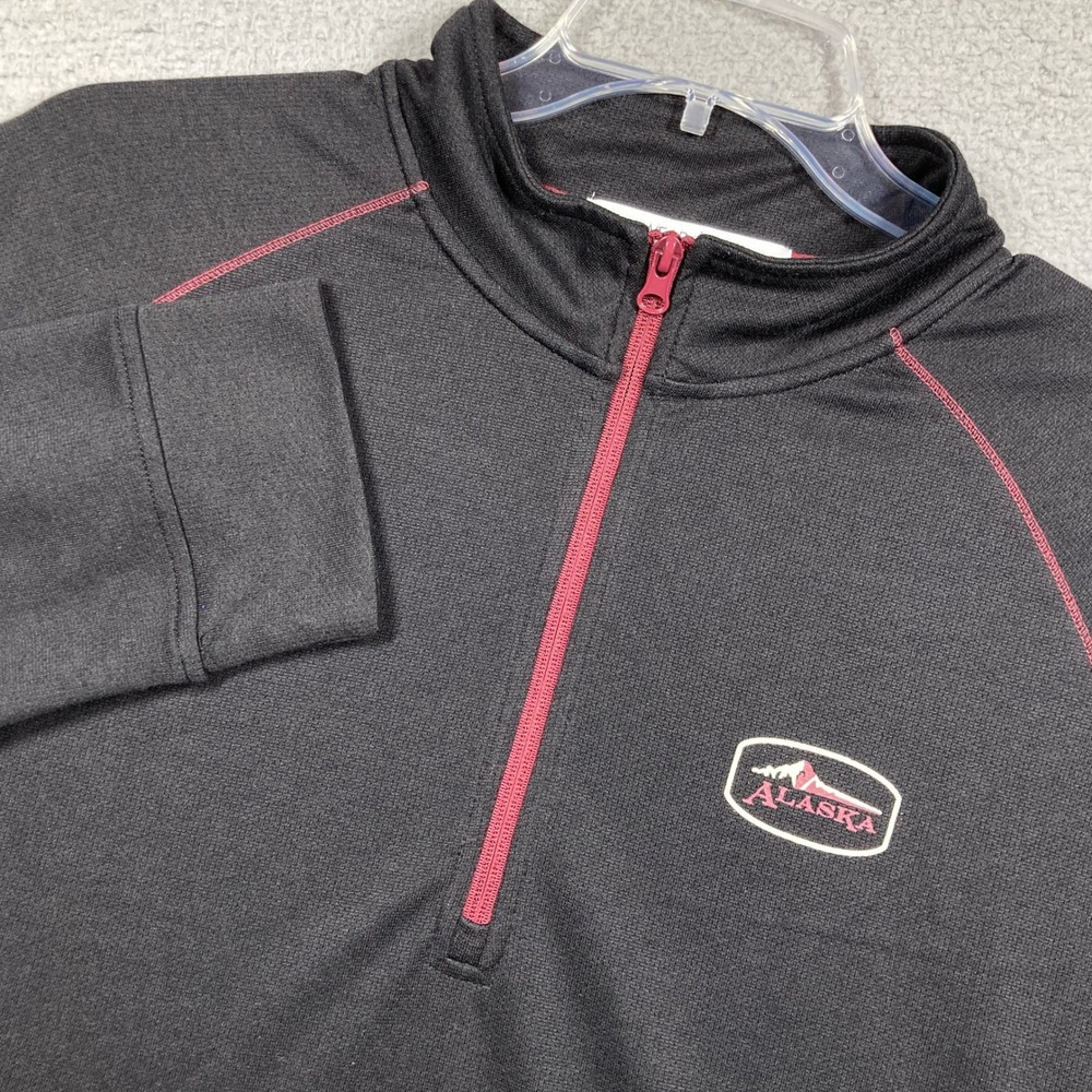 Alaska 1/4 Zip Pullover Mens XXL Black Lightweight Vacation Cruise Travel